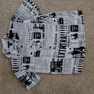 3 for $25 Forever 21 Newsprint Button Up Shirt